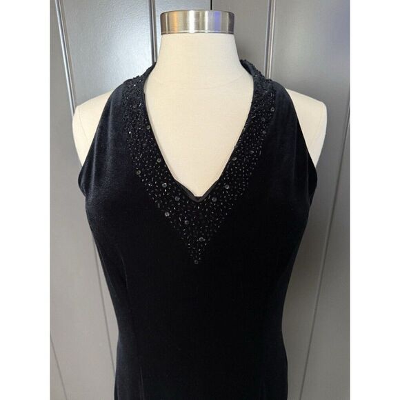 Jessica Howard Maxi Dress Women's 90's Velvet Beaded Mermaid Whimsigoth Witchy - Picture 2 of 15